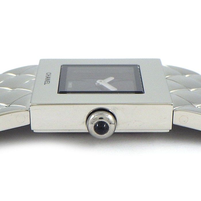 シャネル CHANEL 腕時計 マトラッセ H0009 スクエア ブラック文字盤 SS