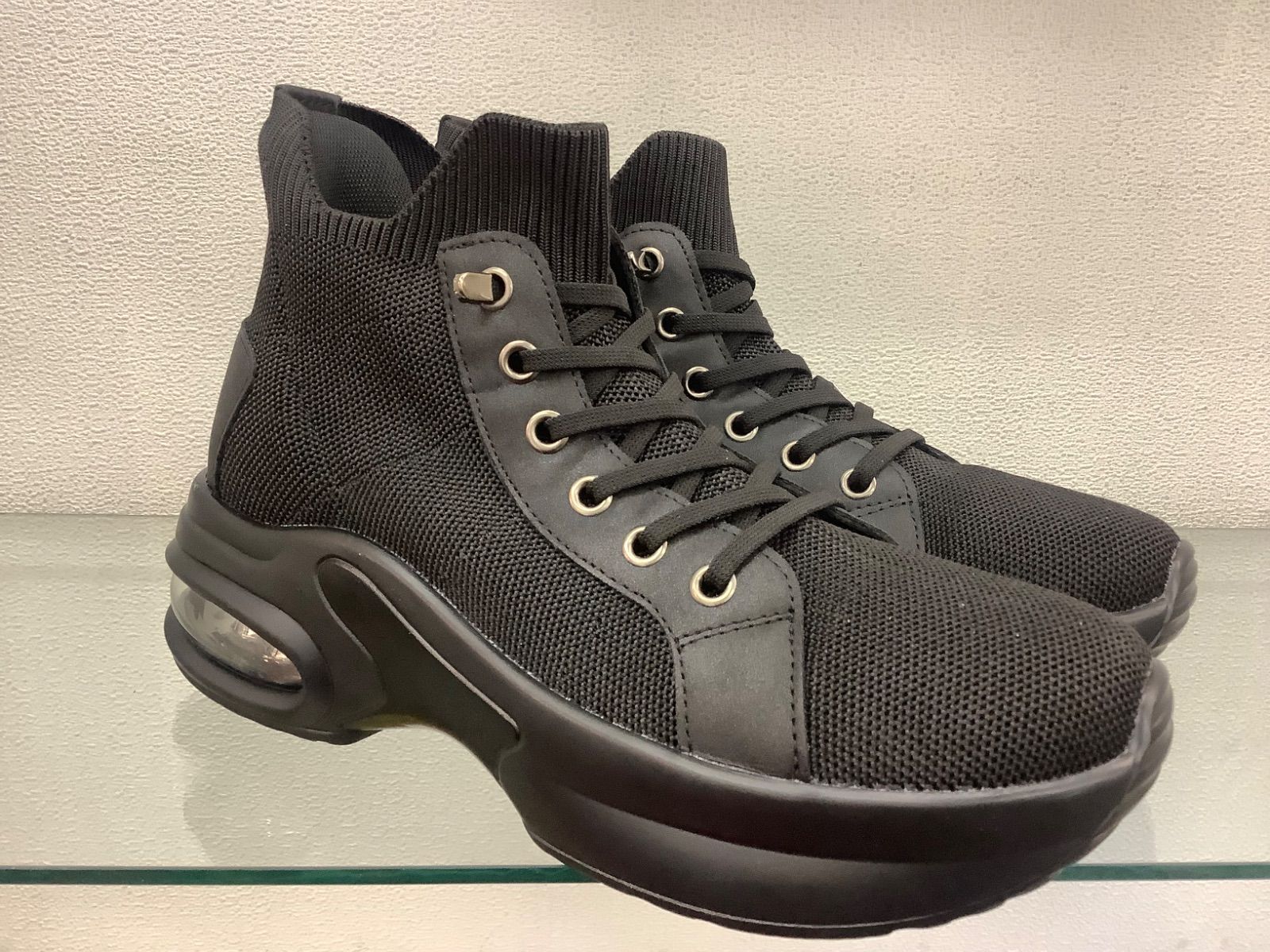 レディースショートブーツスリップインズブラック9203