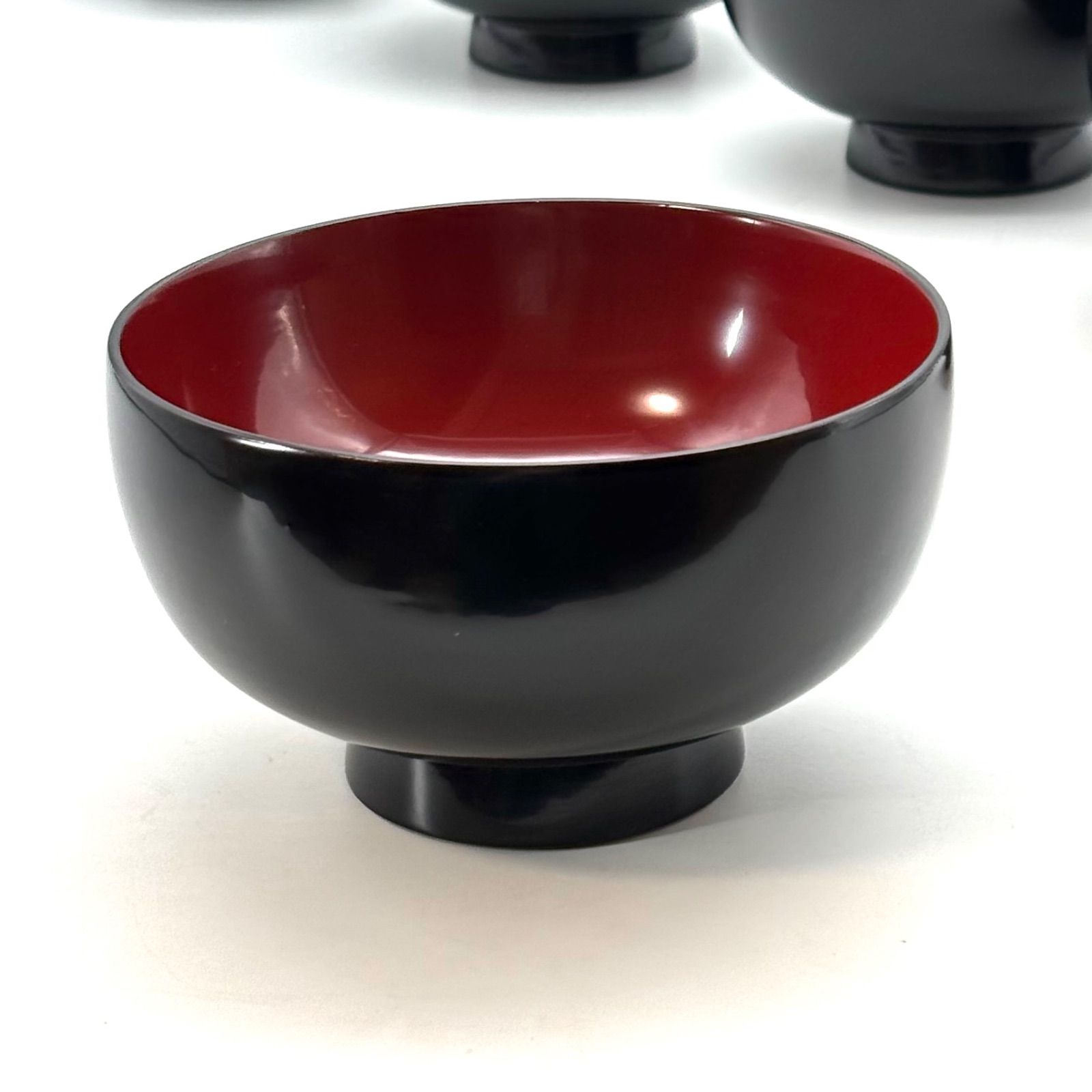 浄法寺塗】御汁椀 5客 / 外黒内朱 浄法寺塗り 浄法寺漆 南部漆器 汁椀