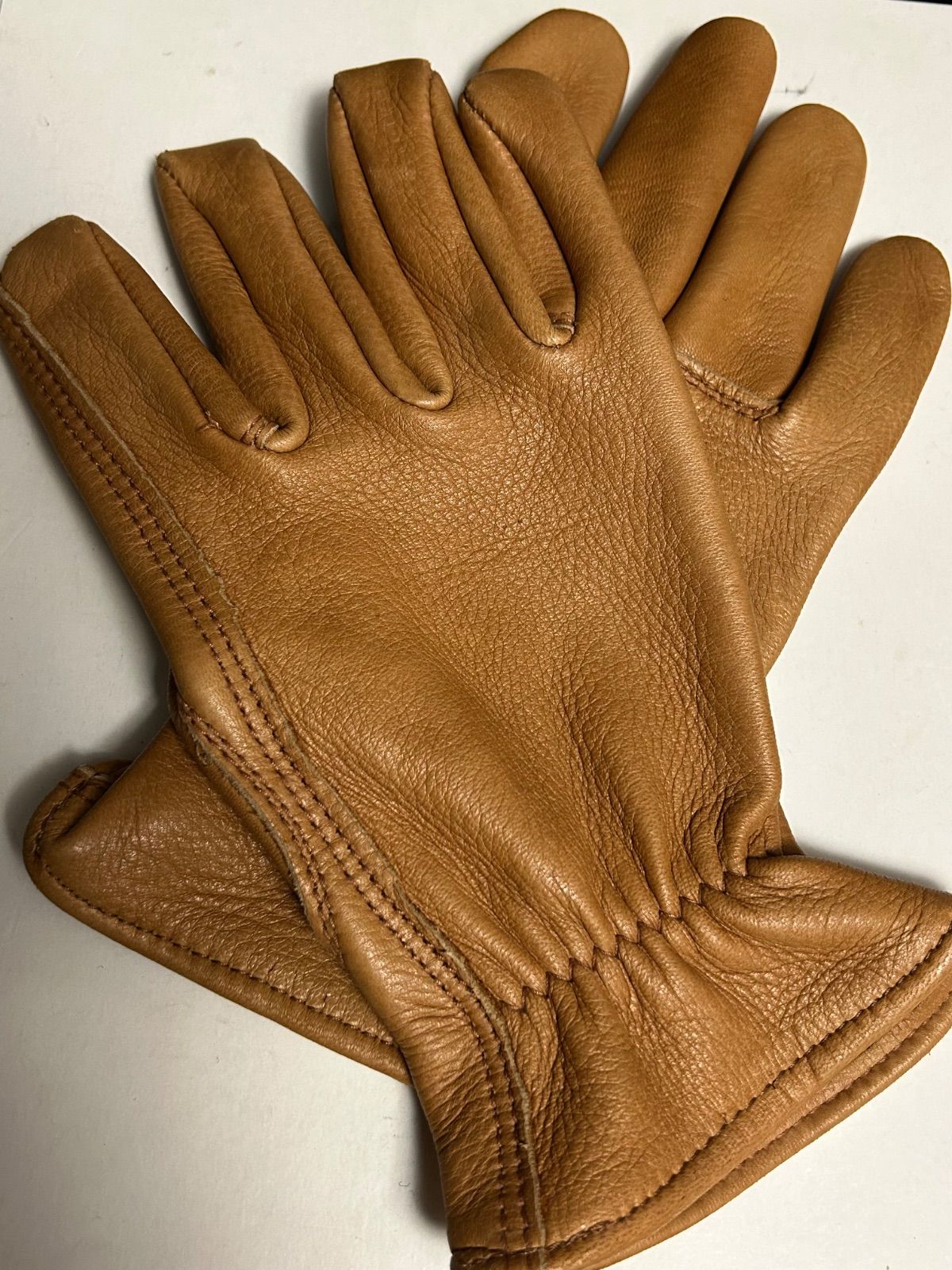 90年代Unknownキャメルボディーシープレザーグローブ黄金サイズ8相当