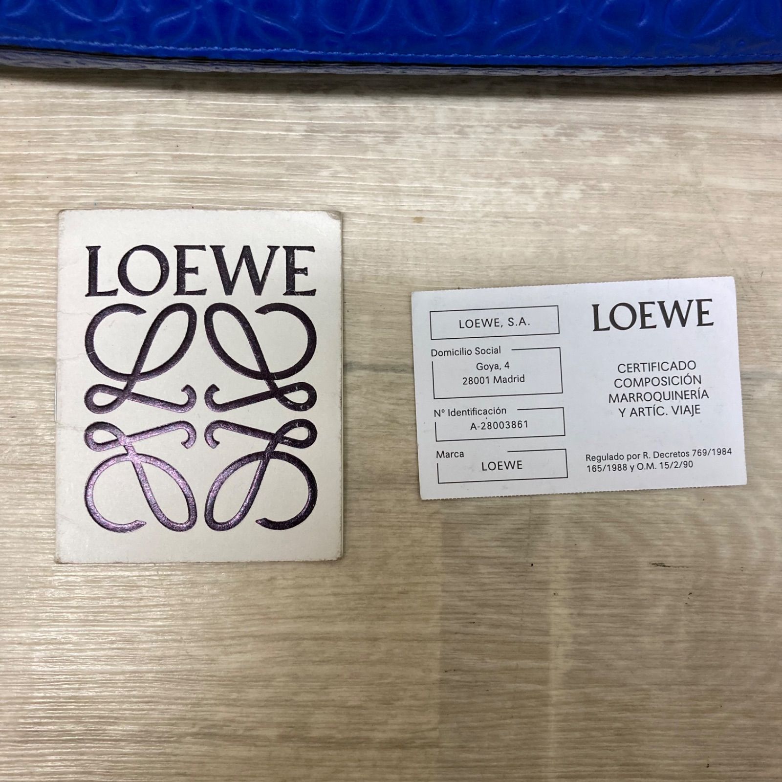 LOEWE ロエベ リピート アナグラム Tポーチ クラッチバッグ ブルー 926 fbc 91