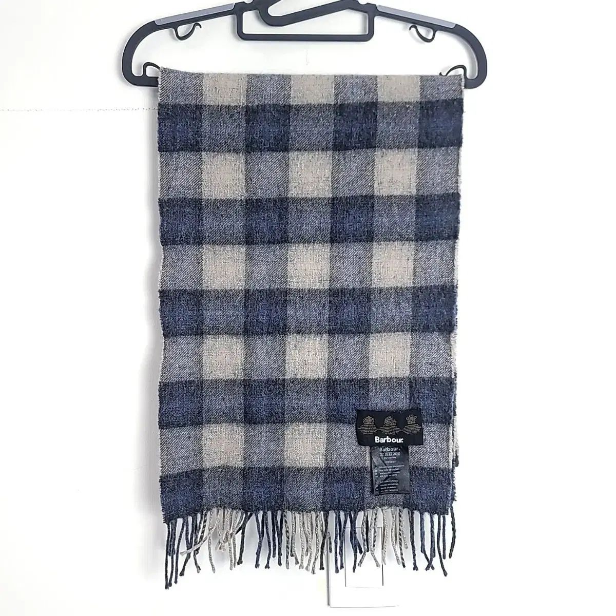 バブアー カシミア ウール マフラー 洗練され 感のある ネイビー CHECK