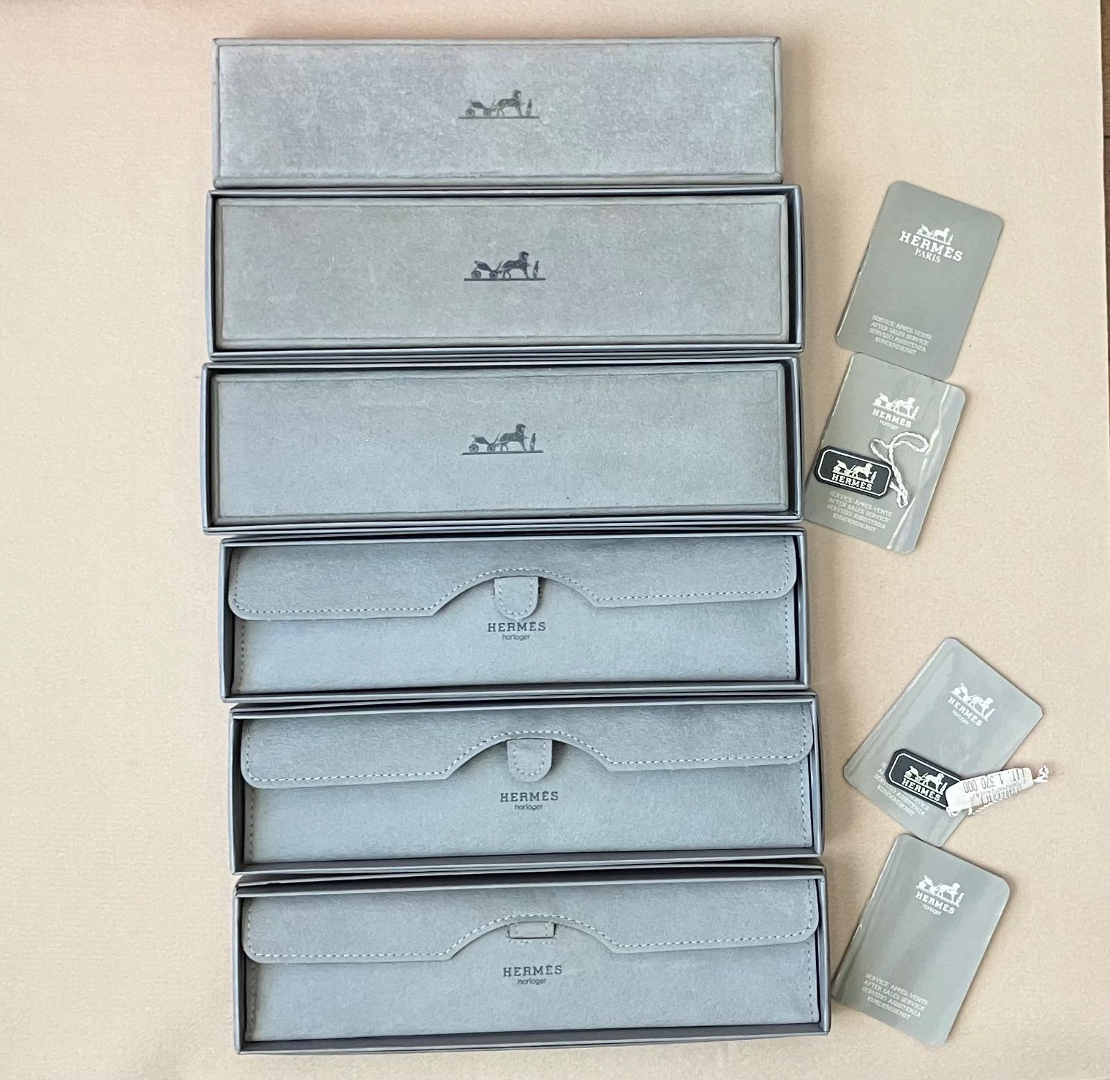 エルメス HERMES 時計の空箱 ケース グレー 6個セット - メルカリ