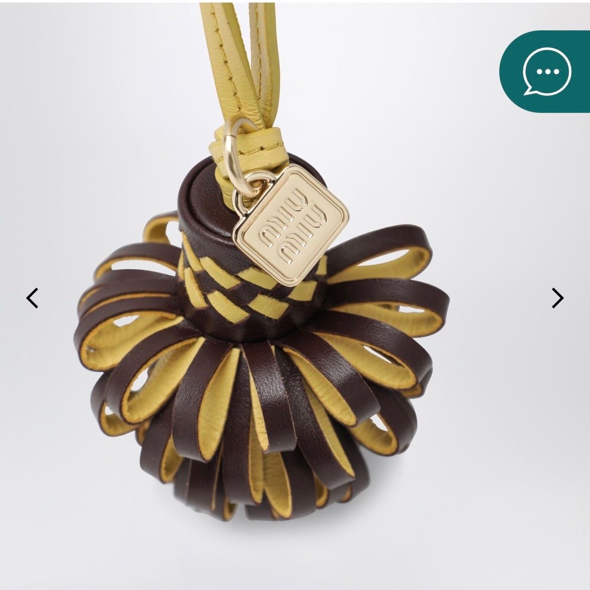 MIUMIU ミュウミュウ ブラウン イエローのナッパ トリック