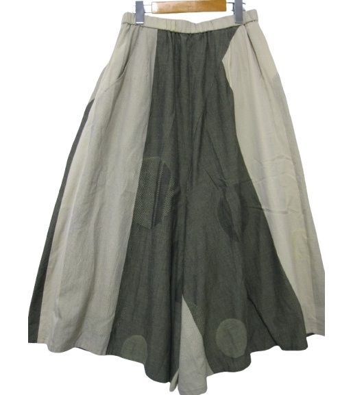 ウエストゴム 和柄切替デザイン