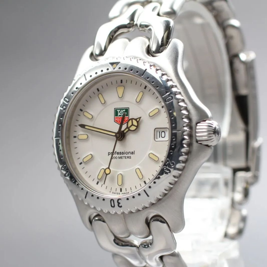 TAG Heuer プロフェッショナル WG 1212 K 0 078177 SS QZ 白文字盤 あまりごまなし メンズ腕時計