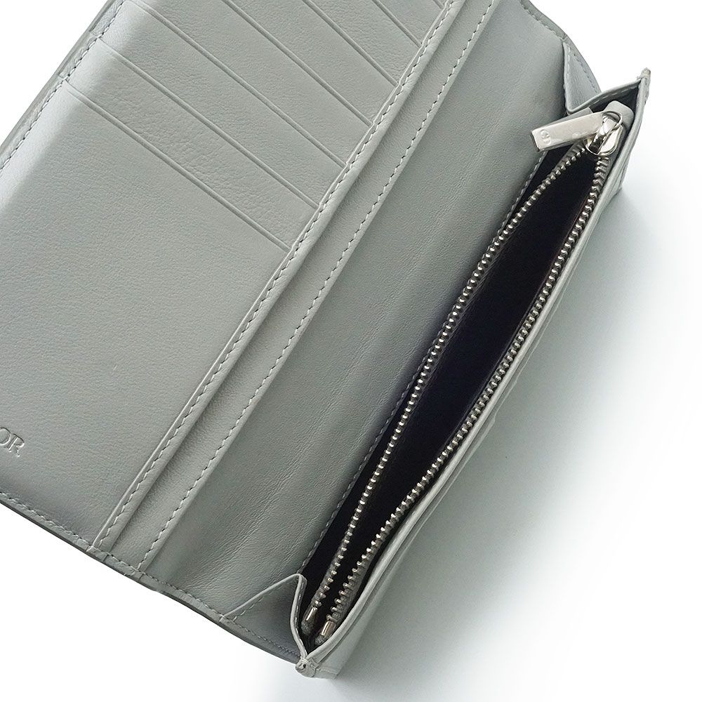 ★クリスチャンディオール★ 二つ折り財布 ダイヤモンド CD グレー ディオール二つ折り財布バイフォールドウォレットグレーCDダイヤモンド