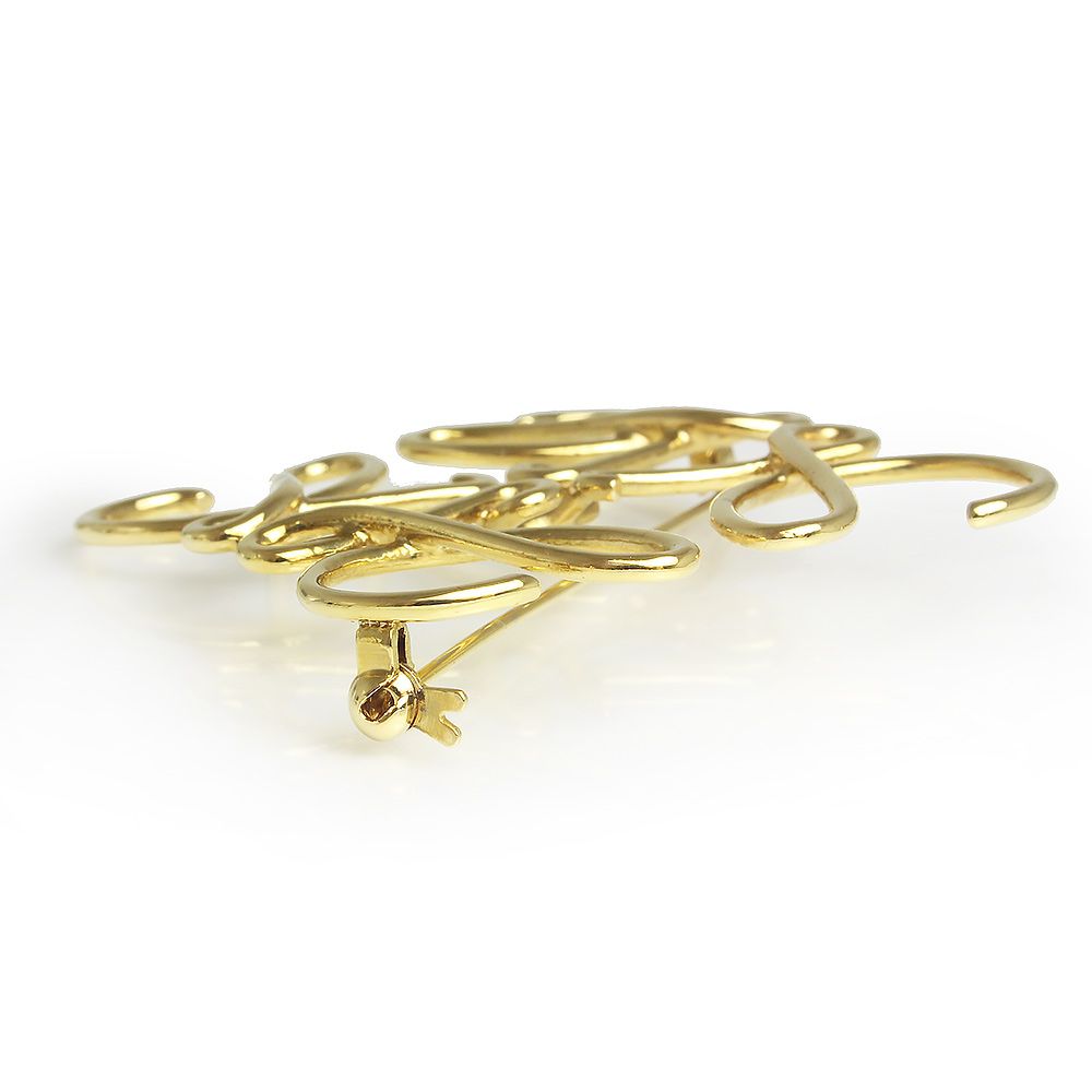 ロエベ アナグラム ブローチ メタル ゴールド 111.25.020 LOEWE（新品