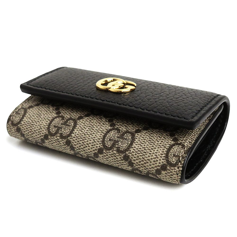 グッチ GGマーモント ダブルG バイカラー 6連 キーケース GGスプリーム