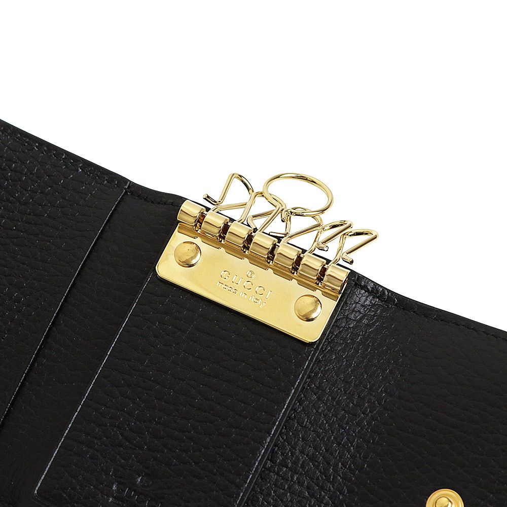 グッチ GGマーモント ダブルG バイカラー 6連 キーケース GGスプリーム