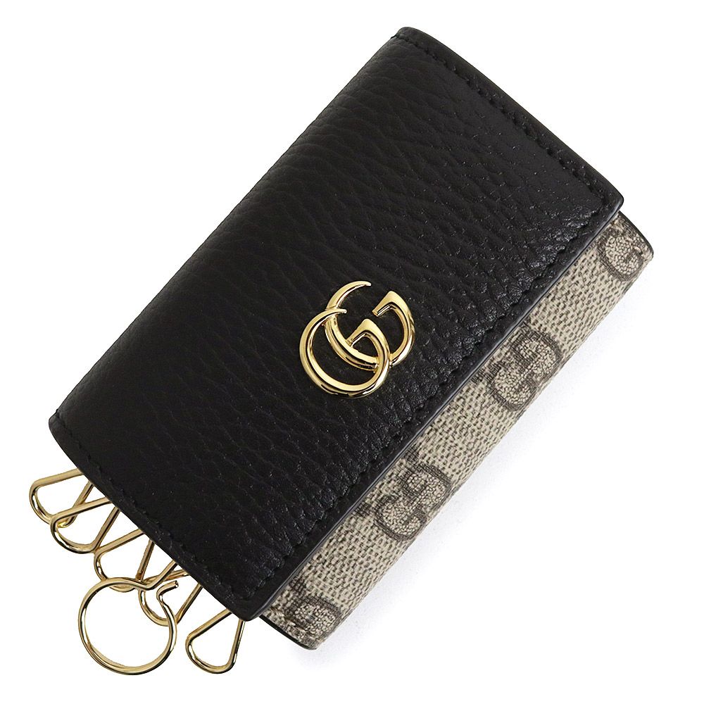 【美品】グッチ 6連 キーケース GGスプリーム マーモント シェリーライン グッチ GGマーモント ダブルG バイカラー 6連 キーケース GGスプリーム