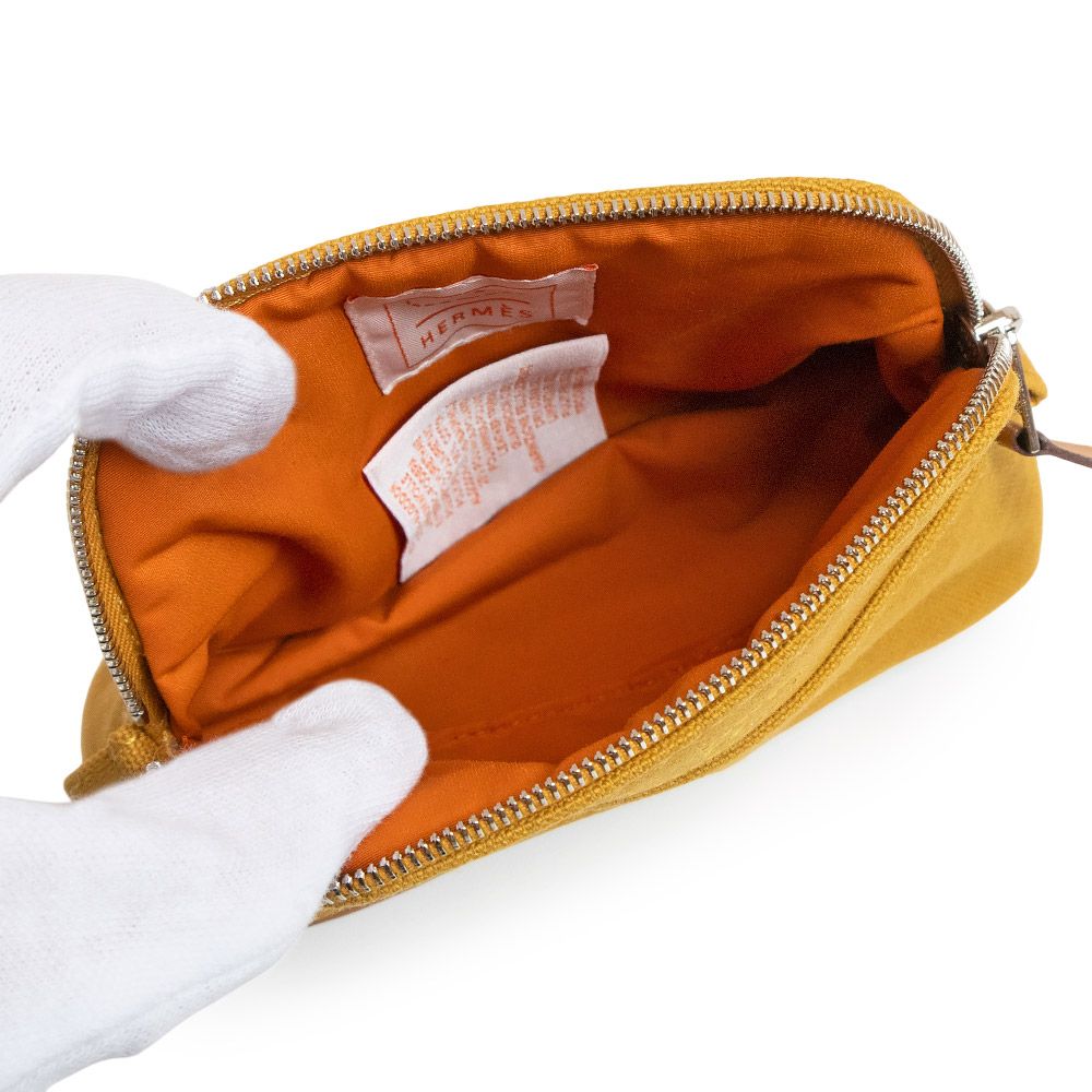 エルメス ボリード 16 ミニミニ 化粧ポーチ コットン100％ キャンバス