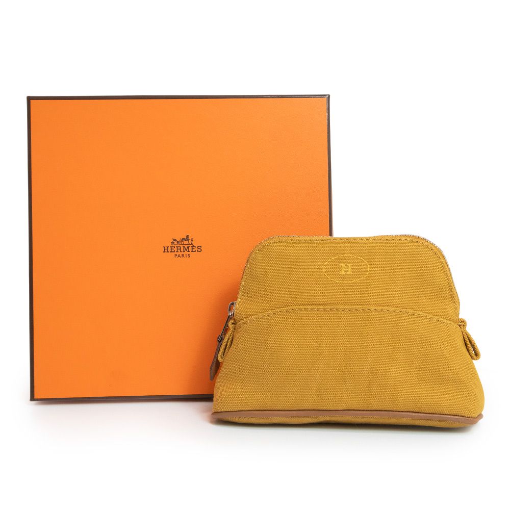 エルメス ボリード 16 ミニミニ 化粧ポーチ コットン100％ キャンバス