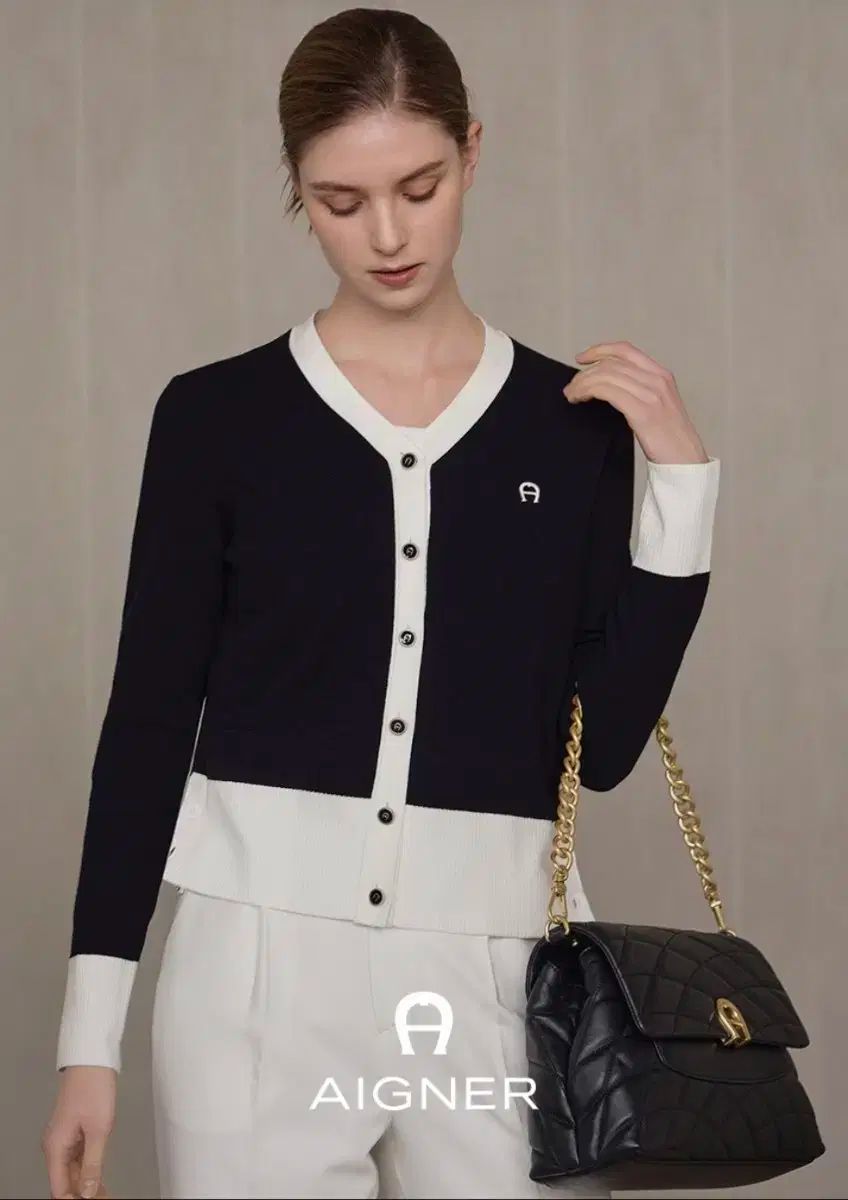 アイグナー 24 SS AIGNER ボタンポイント カーディガン