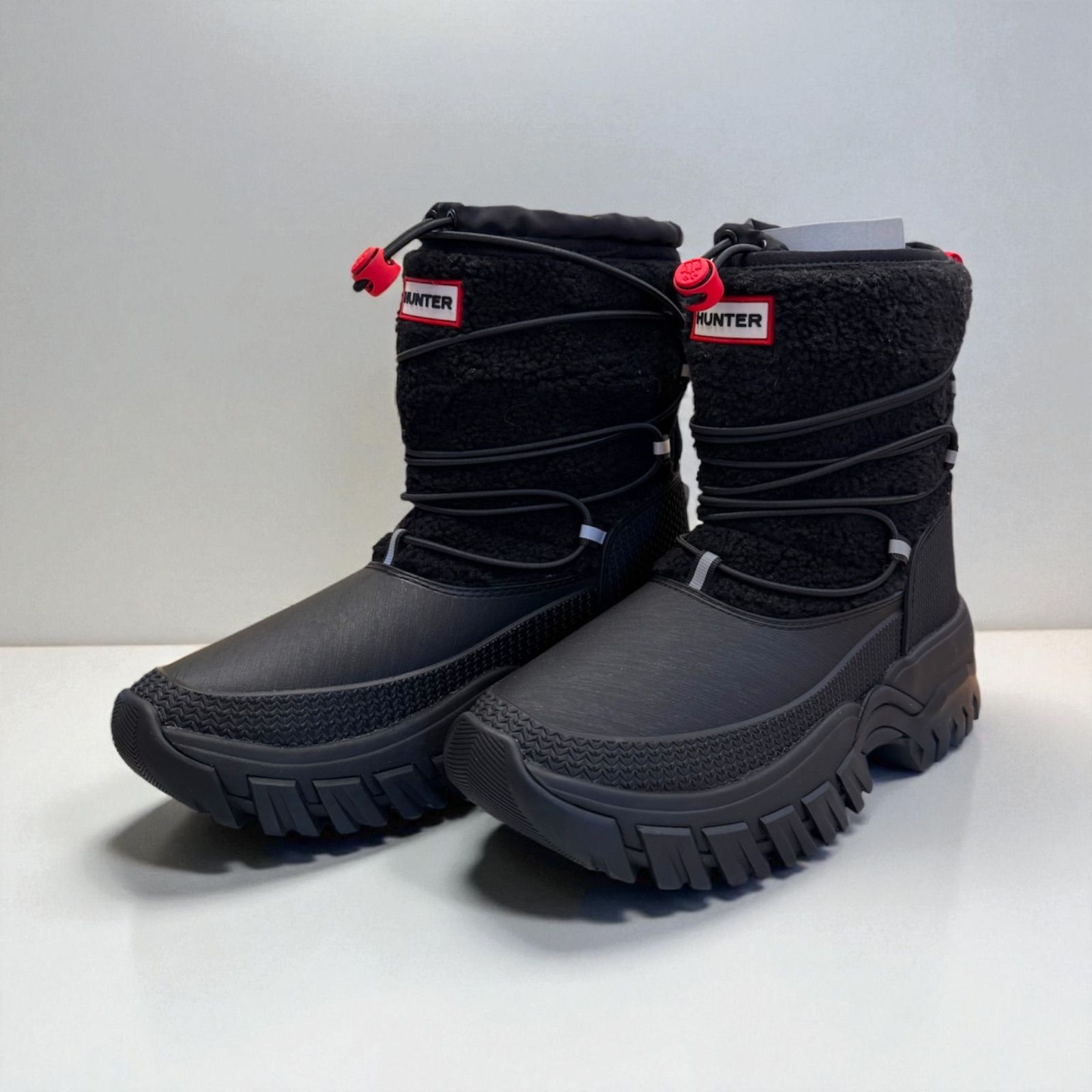 Hunter ハンター　スノーブーツ　ブーツ　UK4 HUNTER ハンター スノーブーツ uk4 Blackブラック - メルカリ