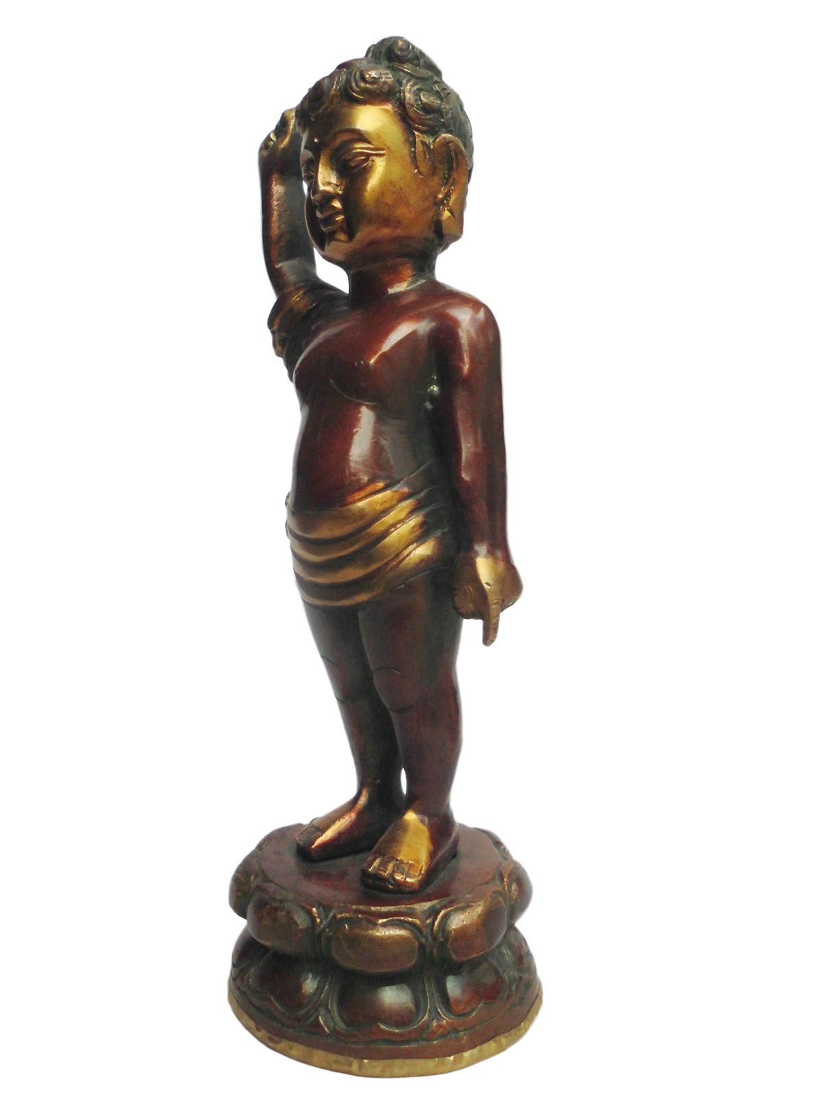 アジアン雑貨 ネパール仏像 ブッタ誕生 燻し真鍮製1 - メルカリ