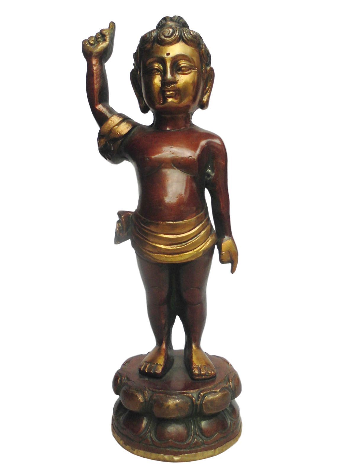 アジアン雑貨 ネパール仏像 ブッタ誕生 燻し真鍮製1 - メルカリ