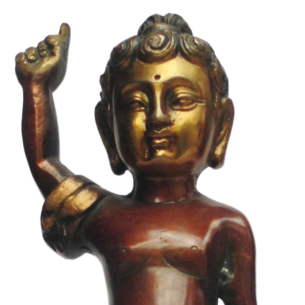 アジアン雑貨 ネパール仏像 ブッタ誕生 燻し真鍮製1 - メルカリ