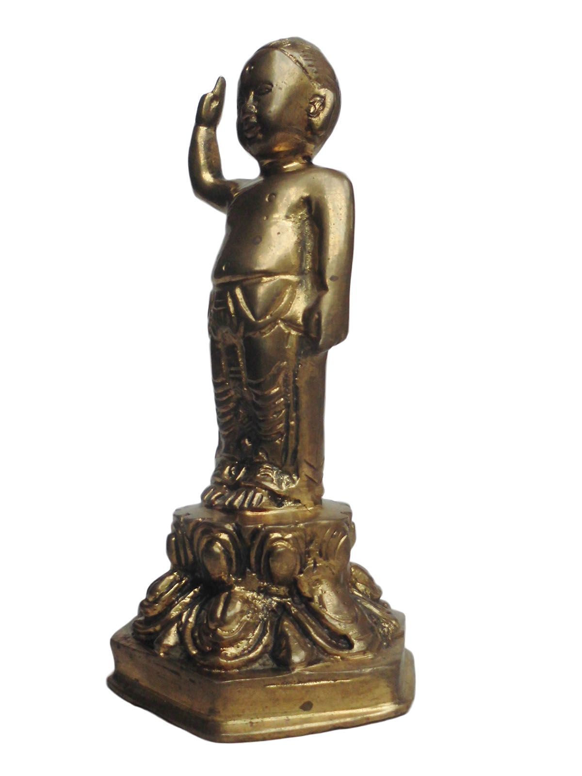 ブッタの生誕地ネパール製ブッタ像ー金張り アジアン雑貨 ネパール仏像 ブッタ誕生 真鍮製3 - メルカリ