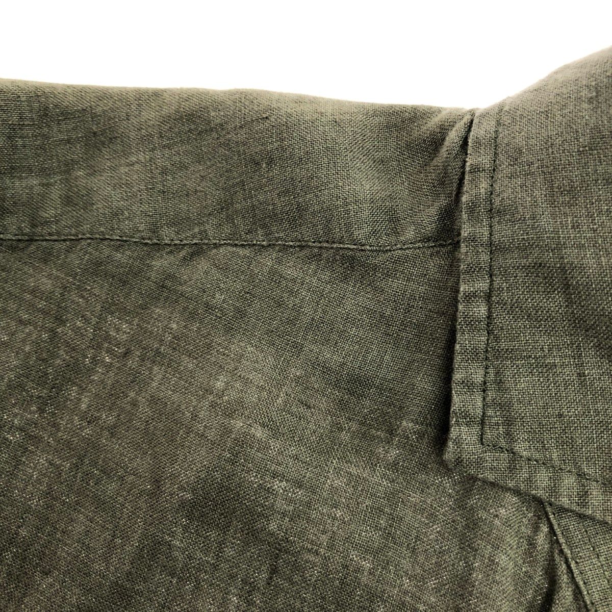 Bagutta バグッタ 長袖シャツ サイズ:38/15 リネン グリーン メンズ