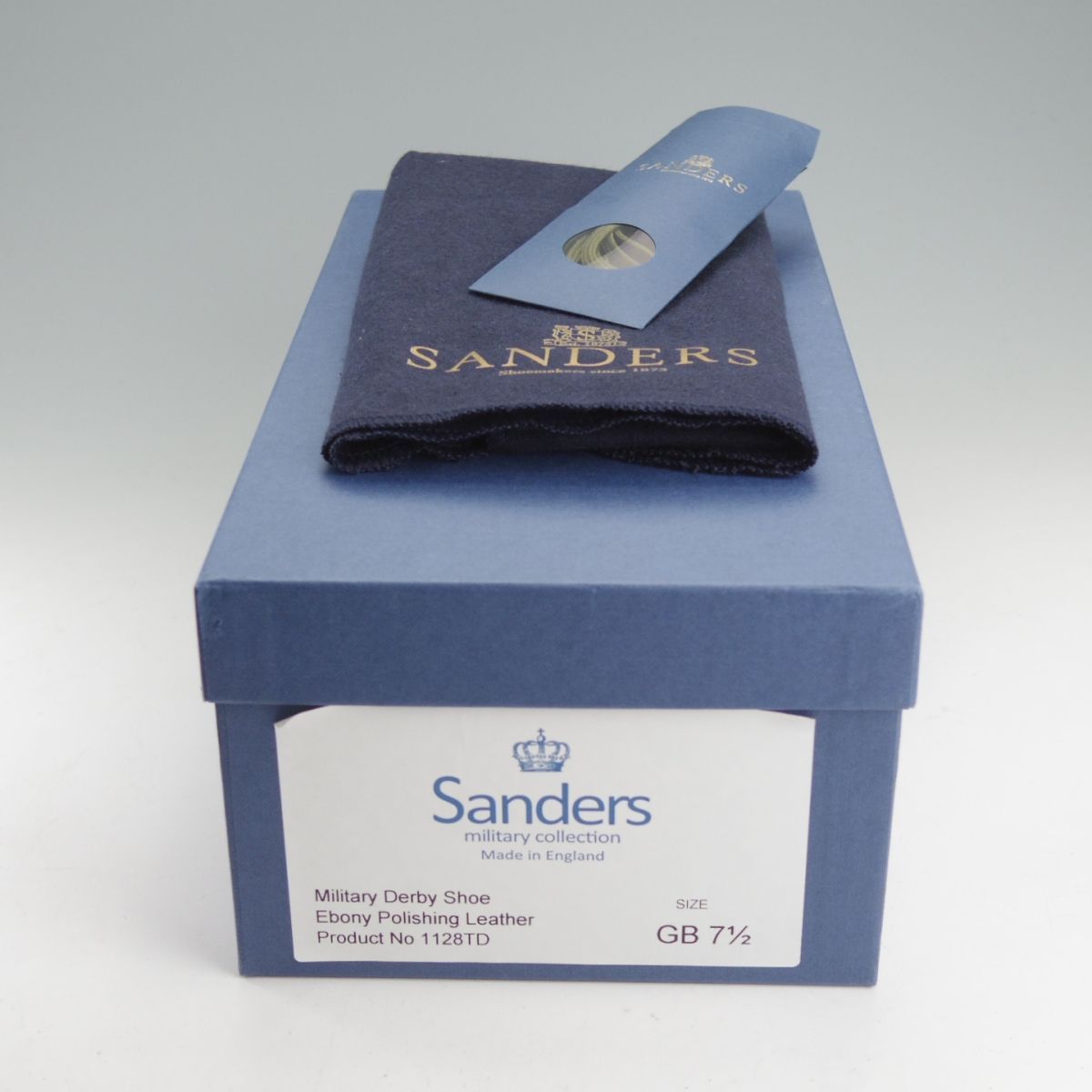  英 サンダース SIZE 7 5 定価 68 200 ミリタリー Military Derby Shoe ストレートチップ EBONY 濃茶 o 136 ドレス ビジネスシューズ ブーツ 革靴