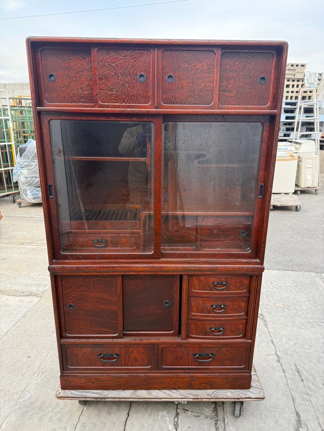 アンティーク レトロ 和笥 古家具 茶箪笥 茶棚 食器棚 和家具 飾り棚 インテリア