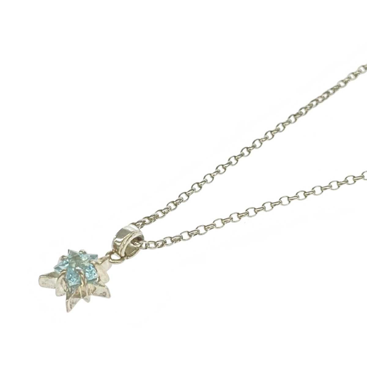 STAR JEWELRY スタージュエリー SVネックレス スターカット/ブルー 