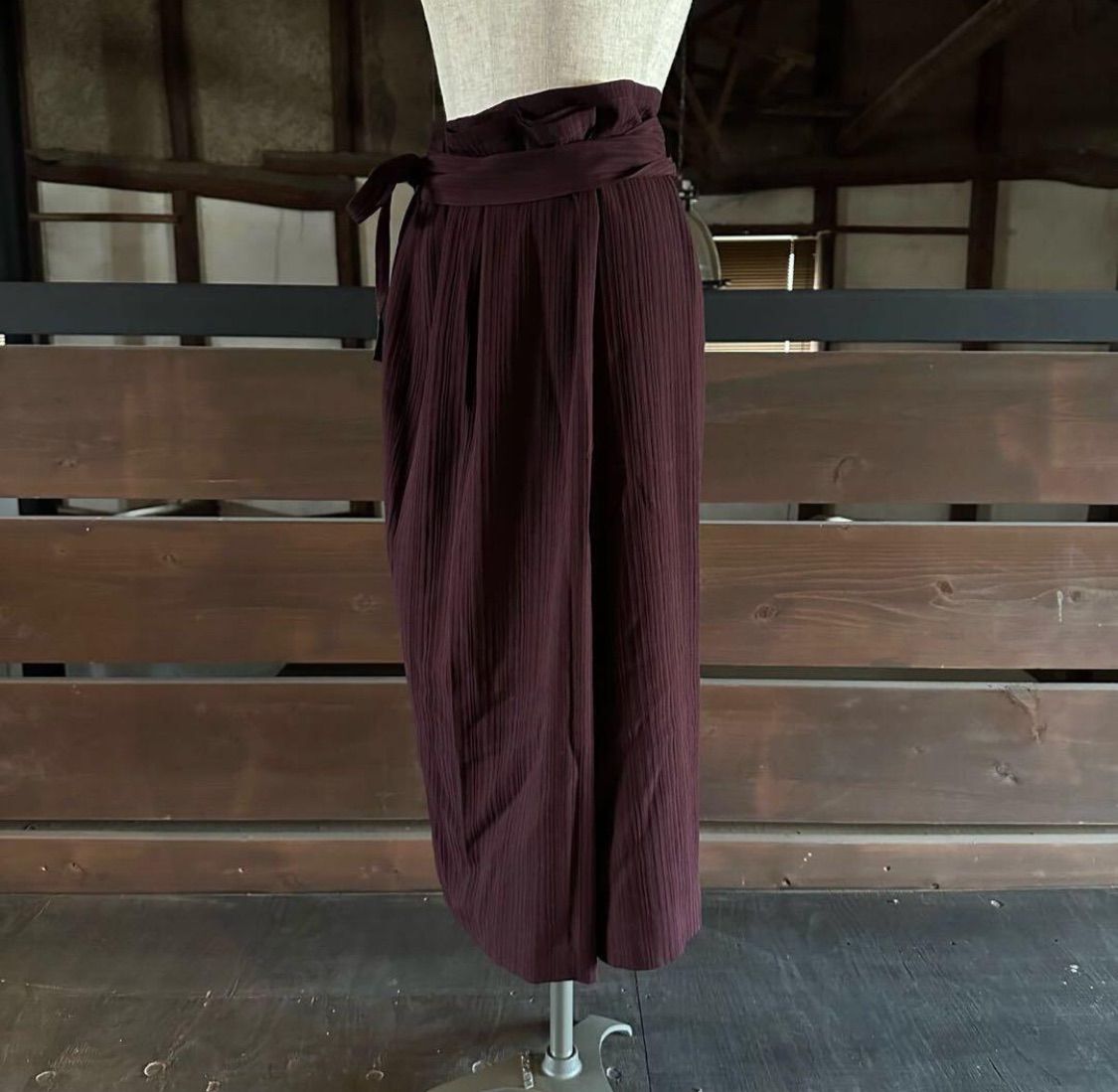 JURGEN LEHL ヨーガンレール 巻き プリーツ ロング スカート SKIRT