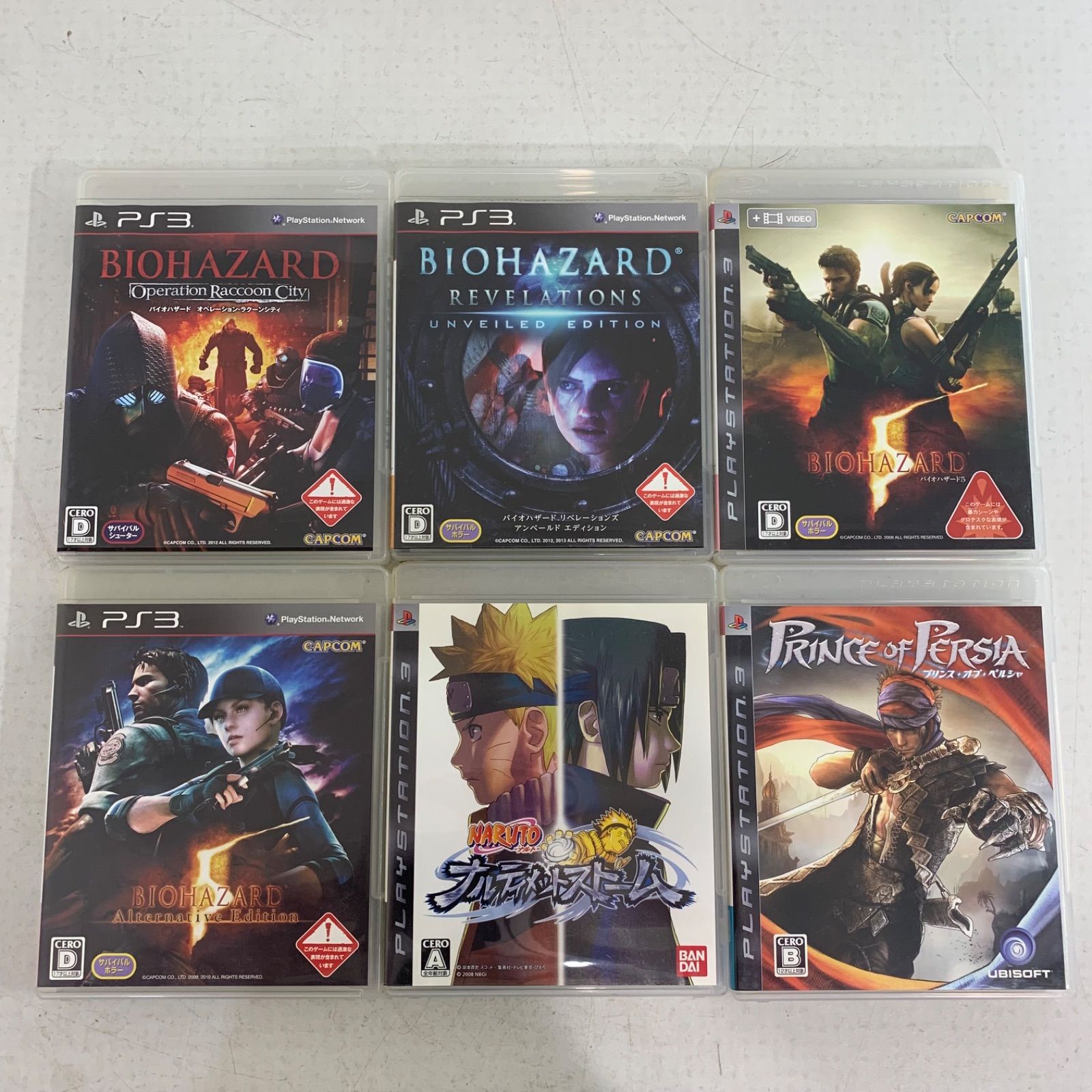 大量まとめ PS 3ソフト バイオハザード NARUTO ナルト ASSASSIN’S CREED キングダム ハーツ ディズニー