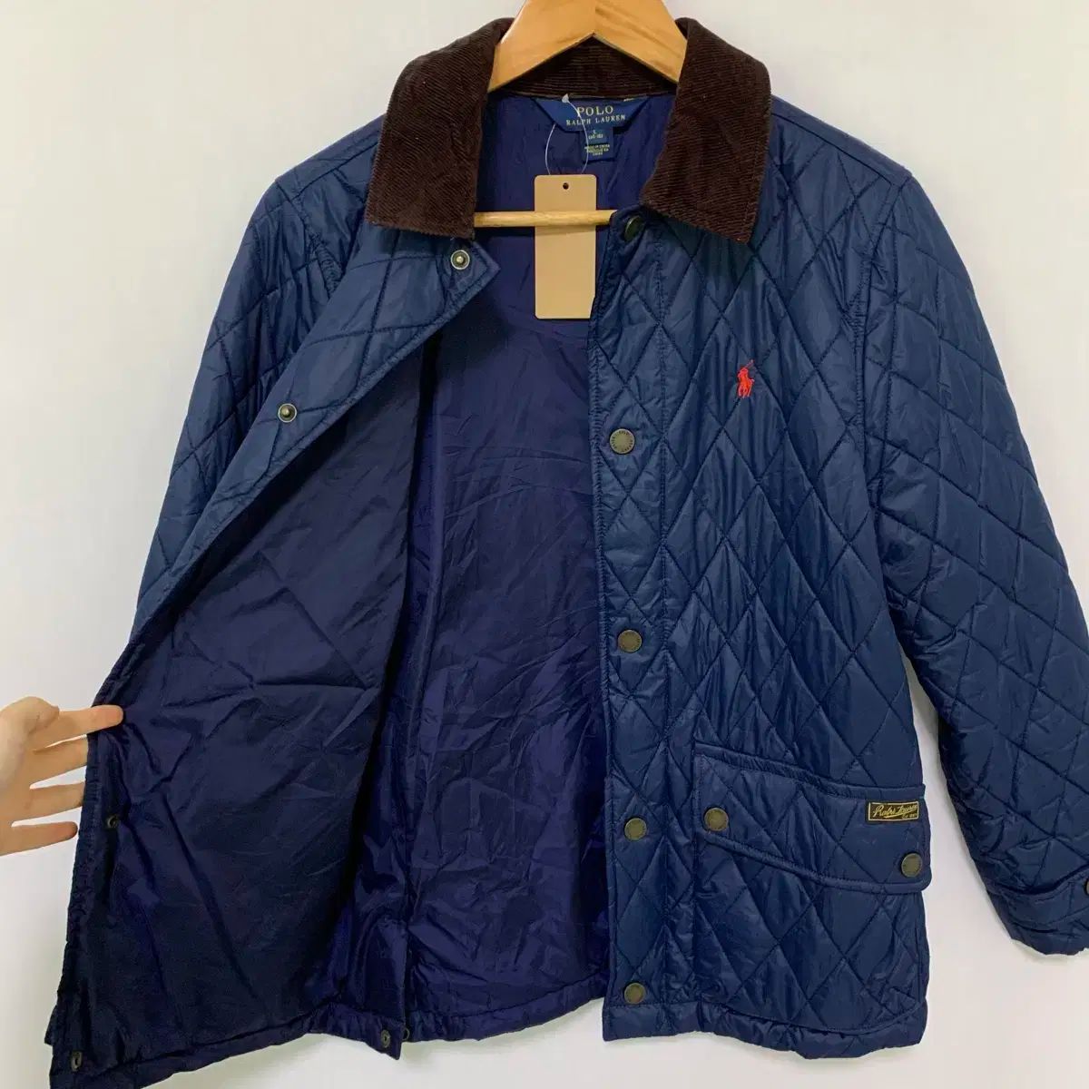 ポロラルフローレン ネイビー キルティング ジャケット キッズ L