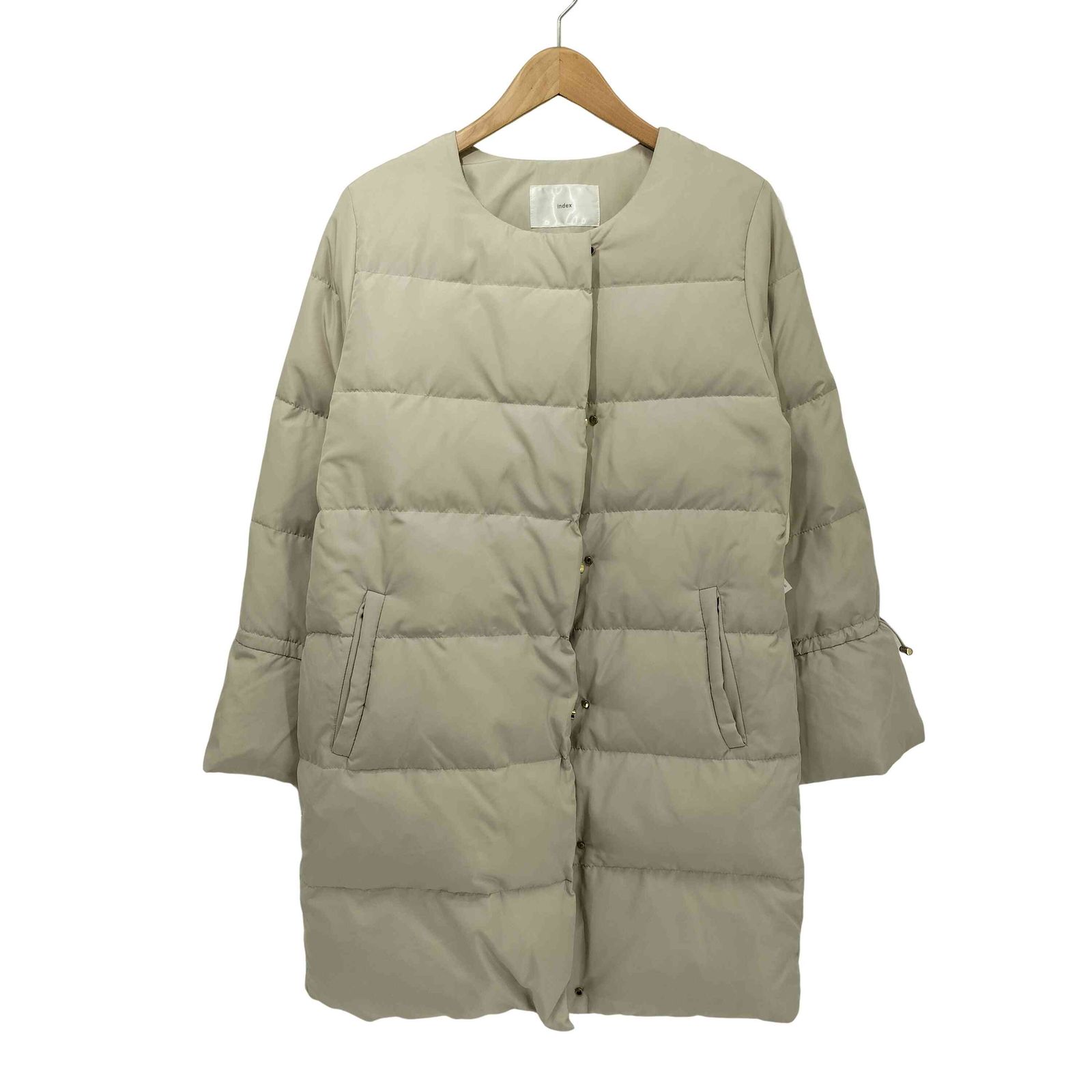 インデックス INDEX KAWADA ノーカラーミドルダウンコート 河田ダウン