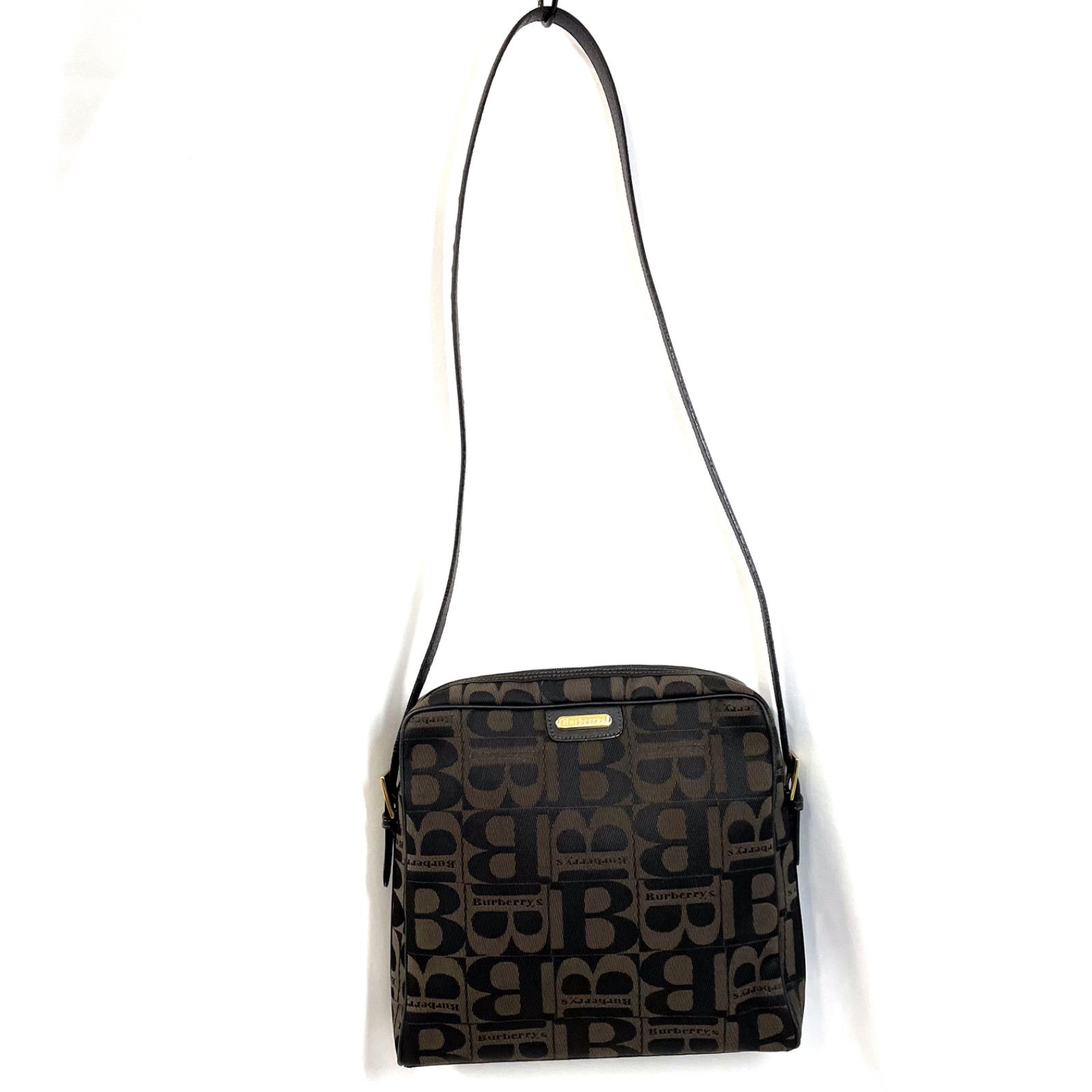 美品】 BURBERRY Burberrys バーバリー ショルダーバッグ キャンバス