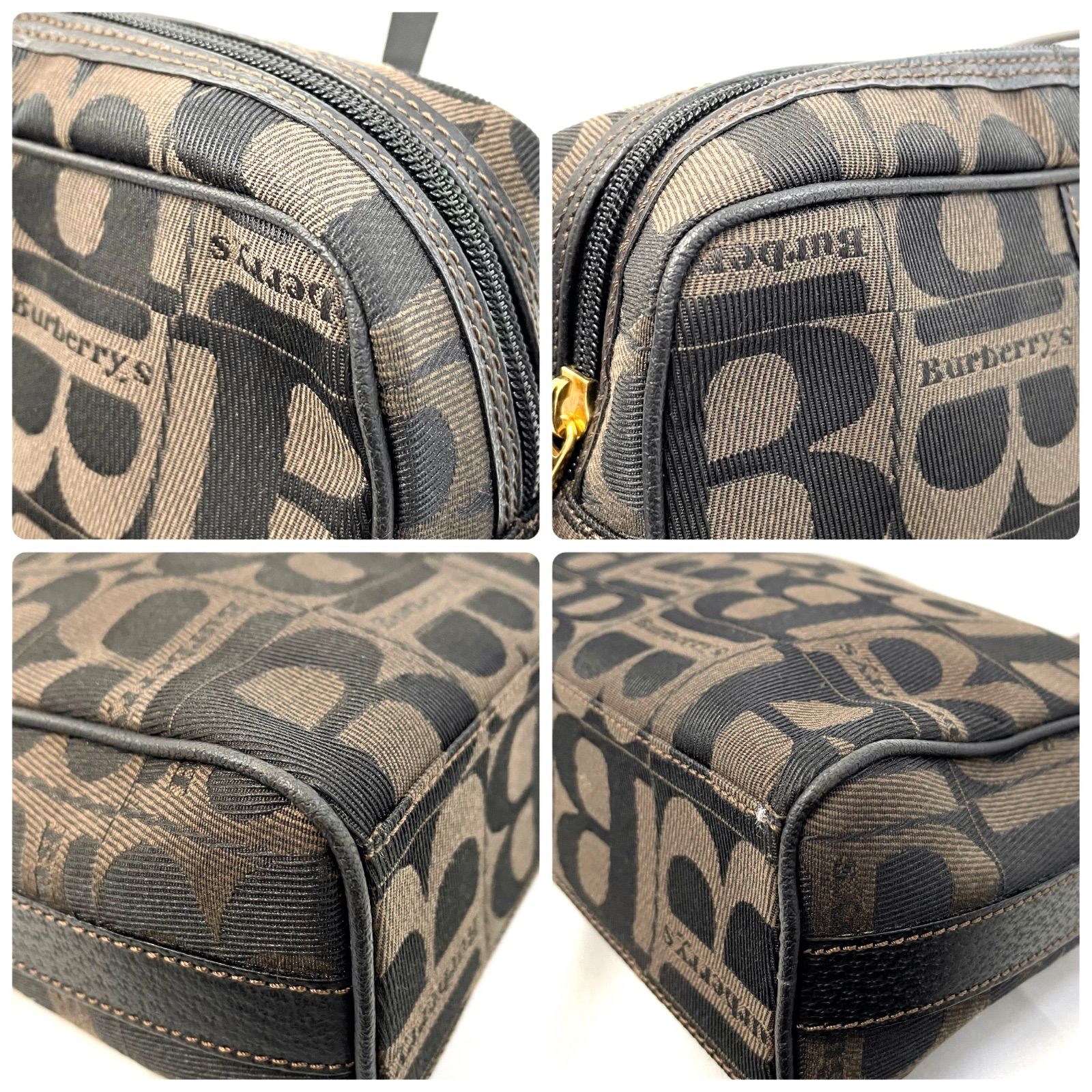 美品】 BURBERRY Burberrys バーバリー ショルダーバッグ キャンバス