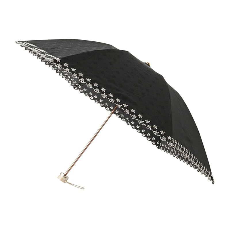 ムーンバット ダックス 日傘 折りたたみ傘 レディース 晴雨兼用 一級遮光 遮熱 UV ボーラー刺繍 22 125 12212 02 ブラック 1