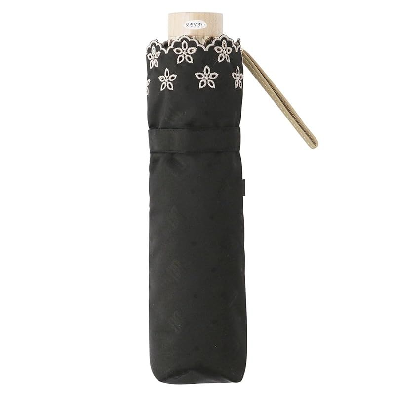 ムーンバット ダックス 日傘 折りたたみ傘 レディース 晴雨兼用 一級遮光 遮熱 UV ボーラー刺繍 22-125-12212-02 ブラック 1