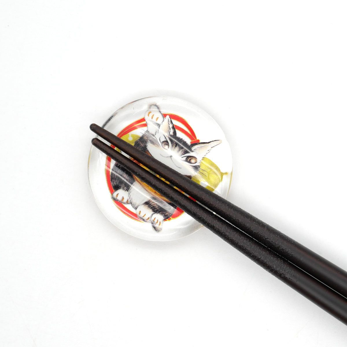 新品】 うんのいいガラス箸置き ダヤンまねき 942558 わちふぃーるど