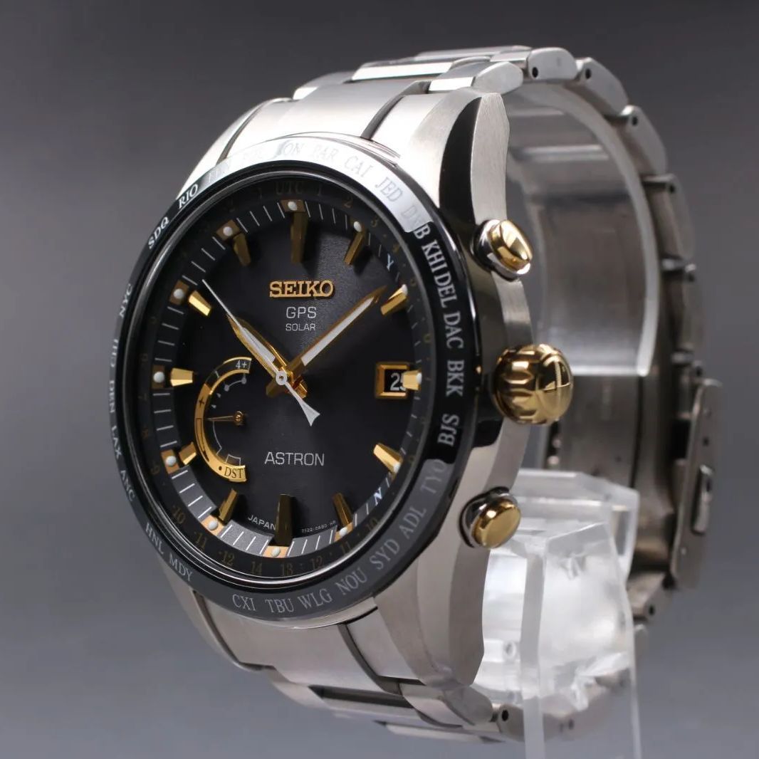 SEIKO アストロン SBXB 087 8 X 22 0 AG 2 メンズ ブラック チタン セラミック 電波ソーラー