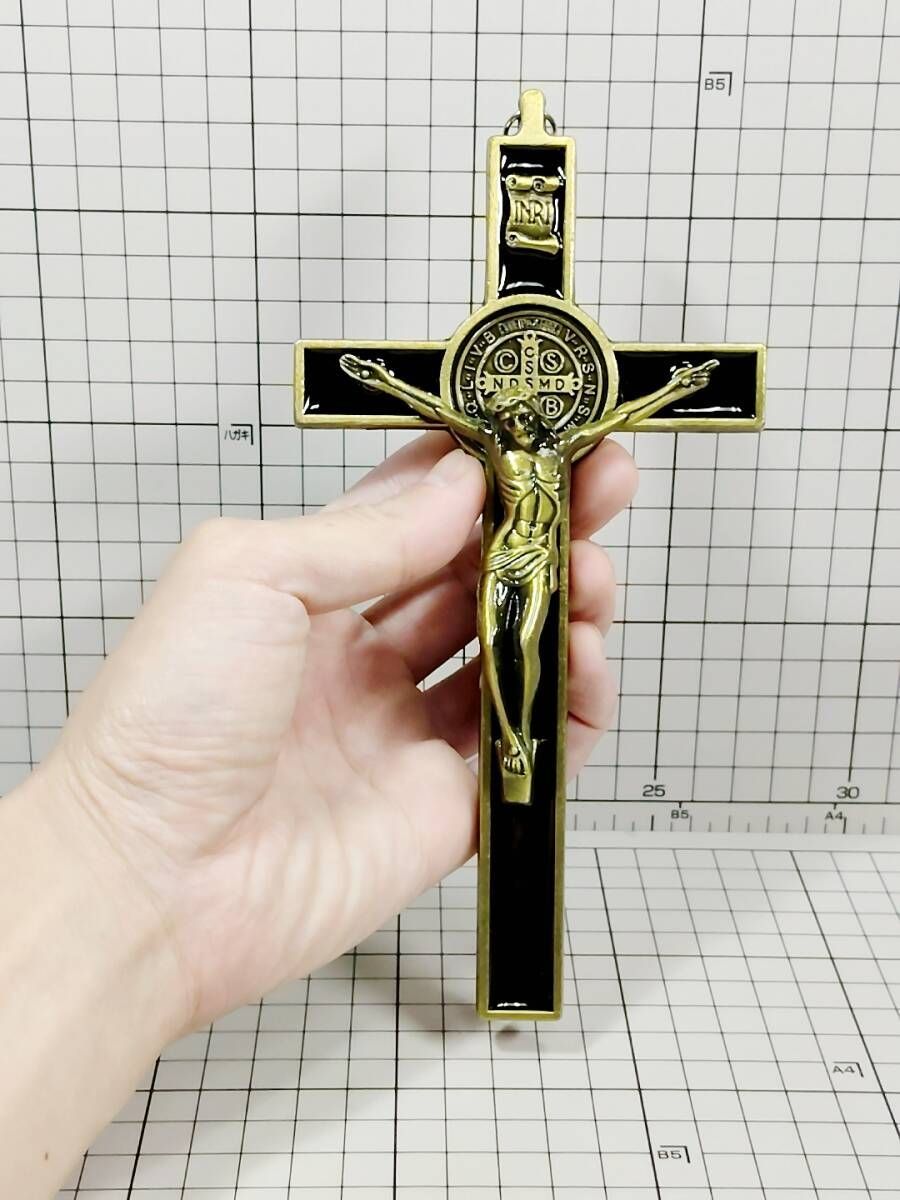 十字架:クロス メタル製 大型 イエス・キリスト #ブロンズ】D11-24/MON