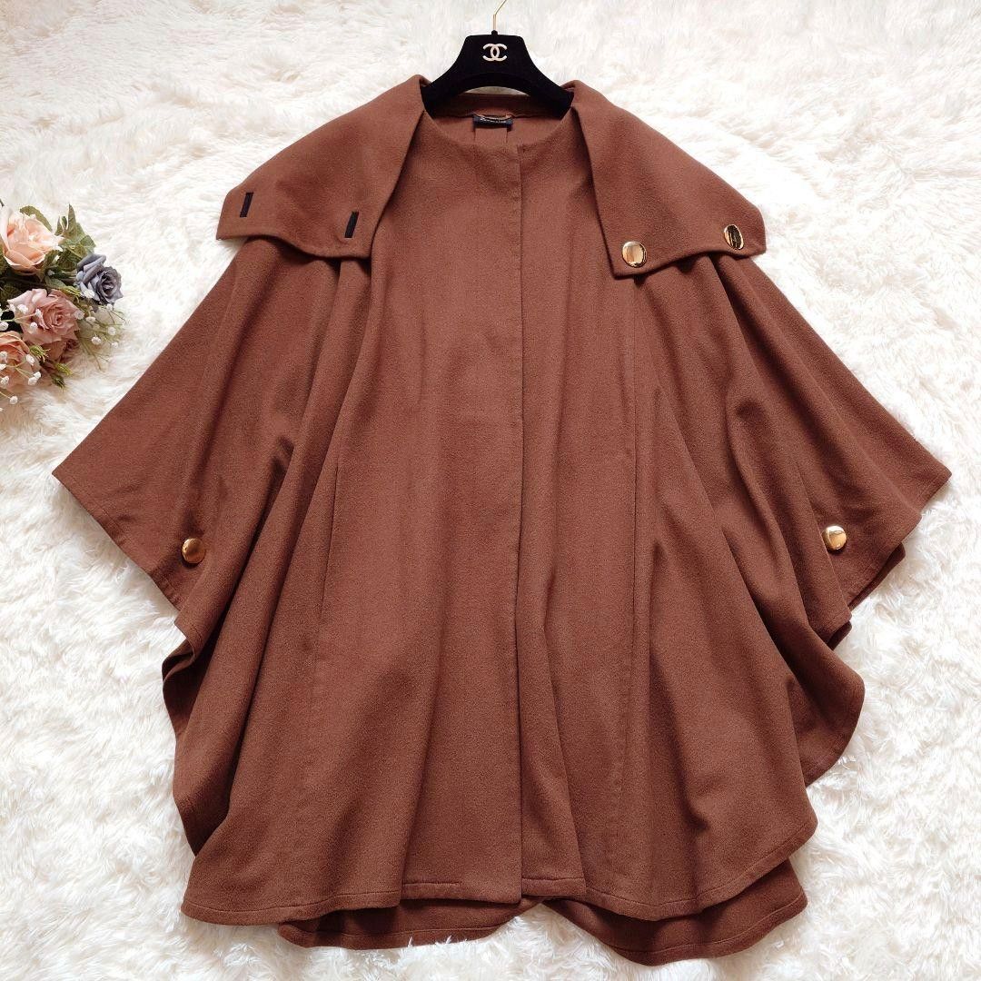 AKRIS アクリス カシミヤ100% ポンチョ ロングコート ロングコート 金