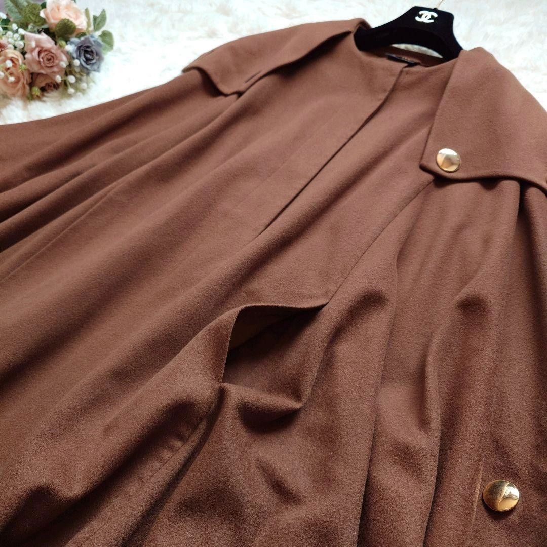 AKRIS アクリス カシミヤ100% ポンチョ ロングコート ロングコート 金