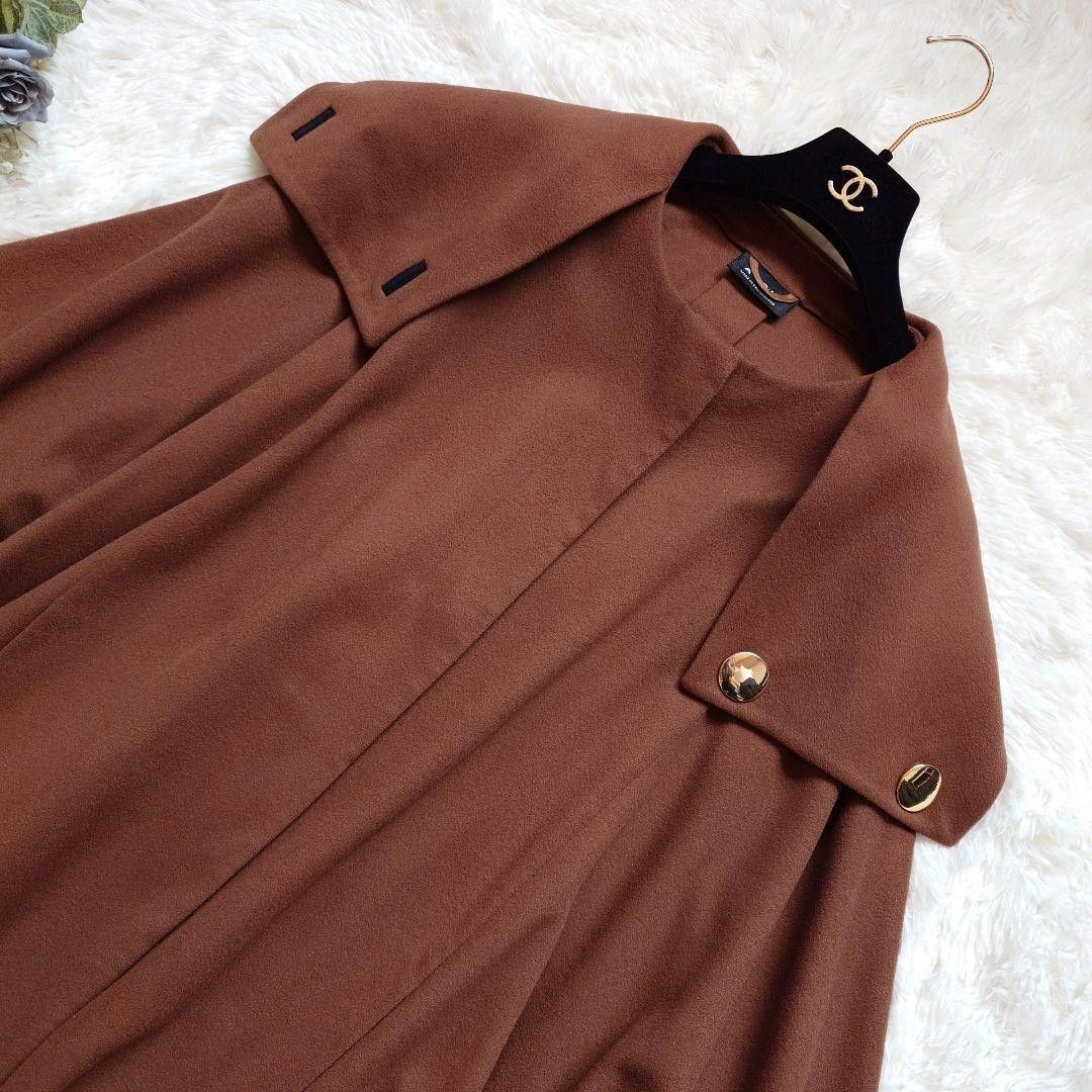 AKRIS アクリス カシミヤ100% ポンチョ ロングコート ロングコート 金