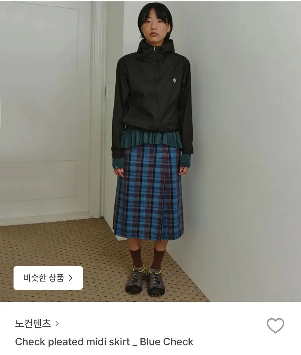 NOCONTENT チェック プリーツ スカート