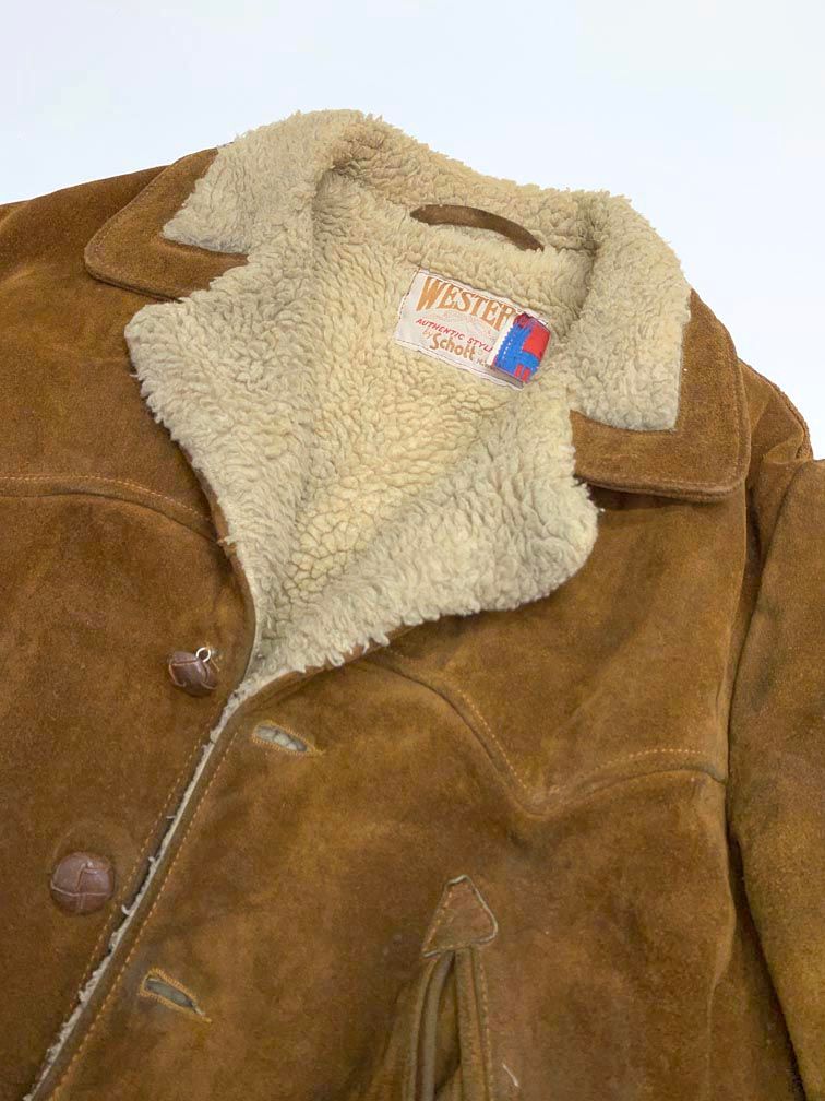 schott ショット 38 スエード　レザー　ボア　ジャケット　ヴィンテージ schott ショット アメリカ製 ボアジャケット ヴィンテージ ジャケット