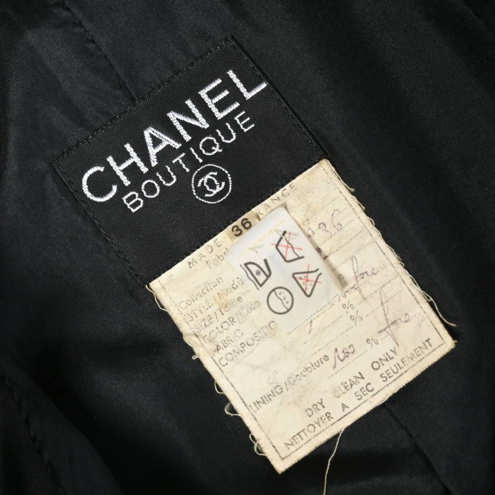 CHANEL ヴィンテージ シルク ダブルブレスト ジャケット ココマーク