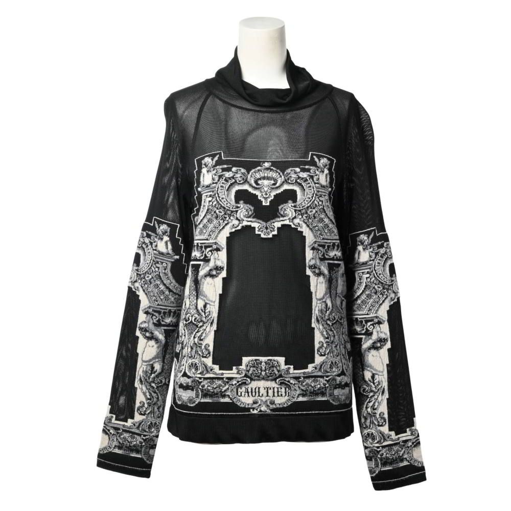 Jean Paul GAULTIER homme パワーネットニット ハイネック Jean-Paul GAULTIER 素材切替 パワーネット タートルネック ニット