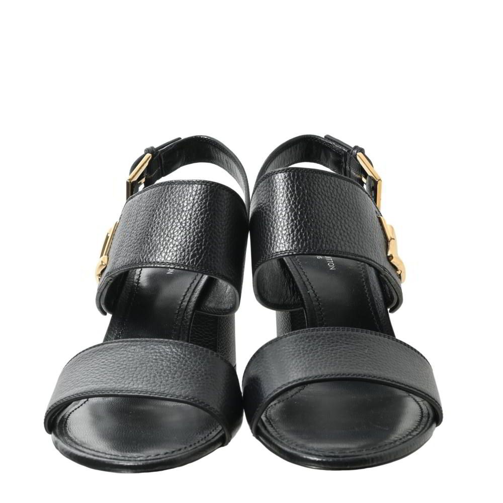 LOUIS VUITTON ホライゾンライン レザー ヒール サンダル