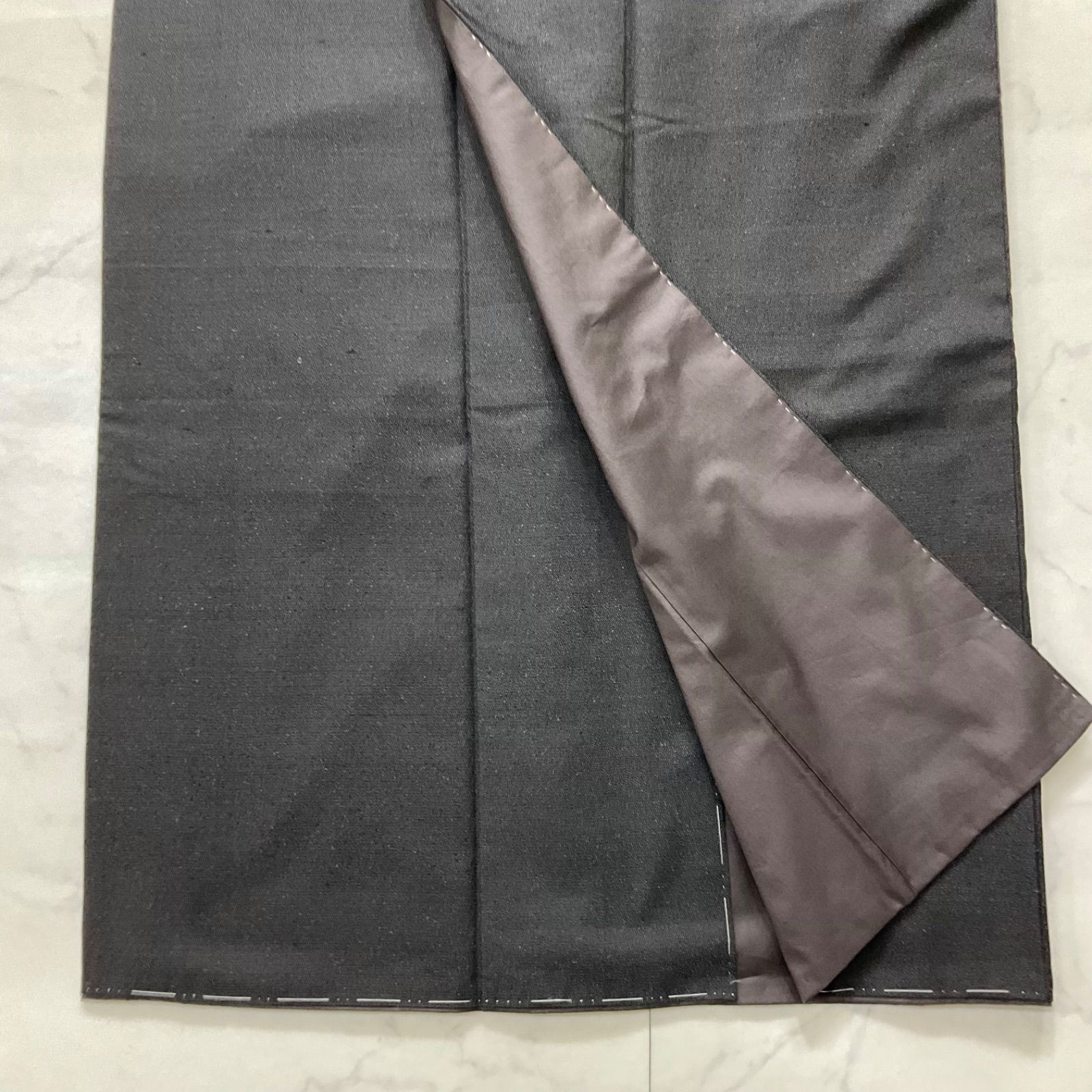同然⬛️男着物⬛️お召し織⬛️正絹⬛️仕付け糸付き⬛️袷⬛️裄68丈140 5⬛️男着物男長羽織男襦袢男袴角帯男帯
