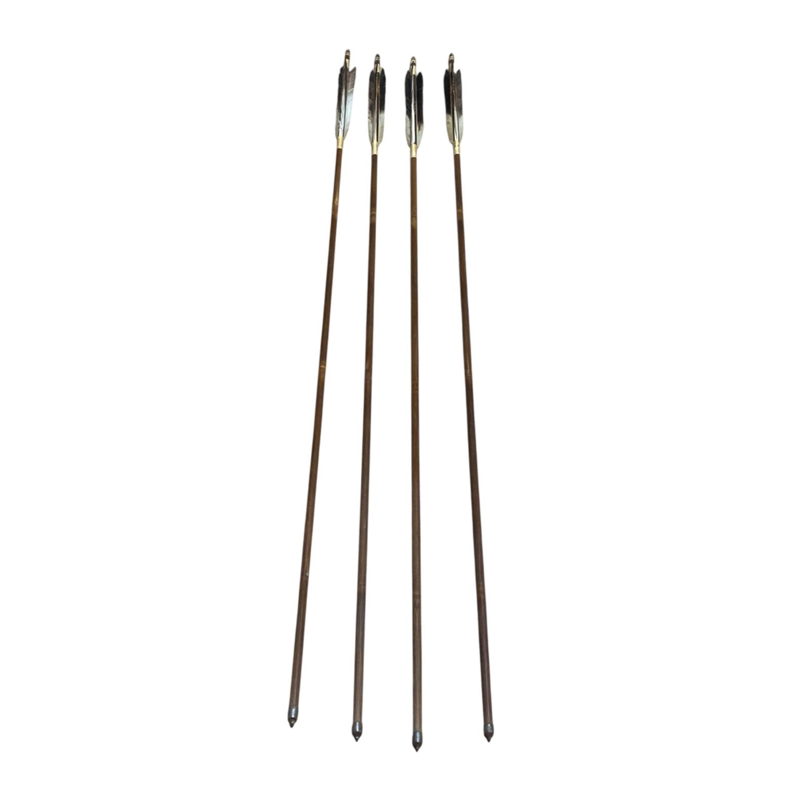 ⭐️竹矢 4本 ケース付き 長さ約94cm 重さ約28.6〜29.5g 弓道 ①