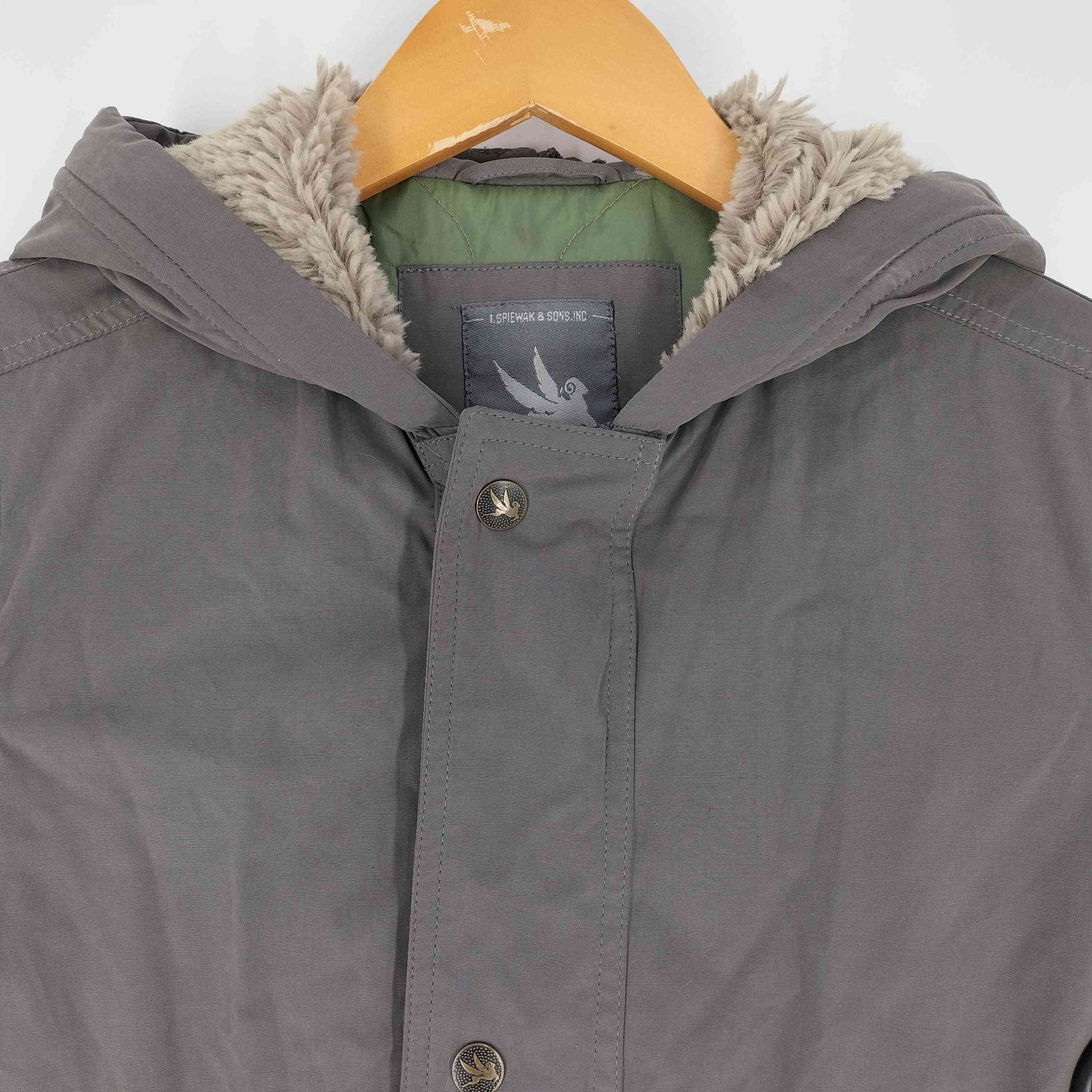 SPIEWAK(スピワック) IDEALジップ フードボア 裏地キルティング ドローコード 中綿コート メンズ import：XS 【中古】【ブランド古着バズストア】 スピワック SPIEWAK IDEALジップ フードボア 裏地キルティング ドロー