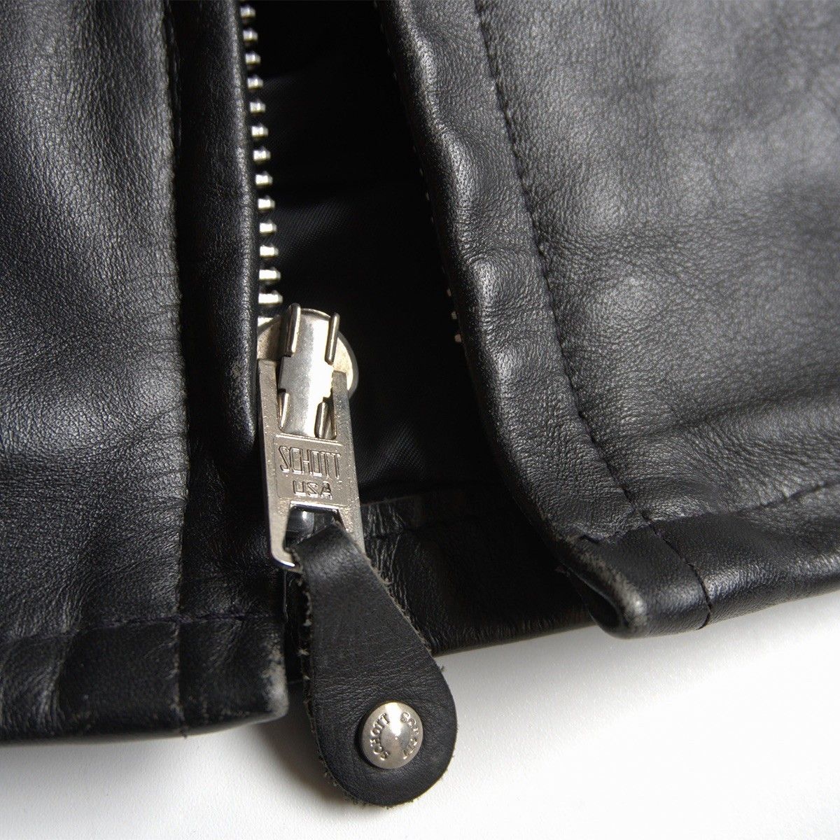 美品】SCHOTT【642/シングルライダースジャケット】38 襟 レザー